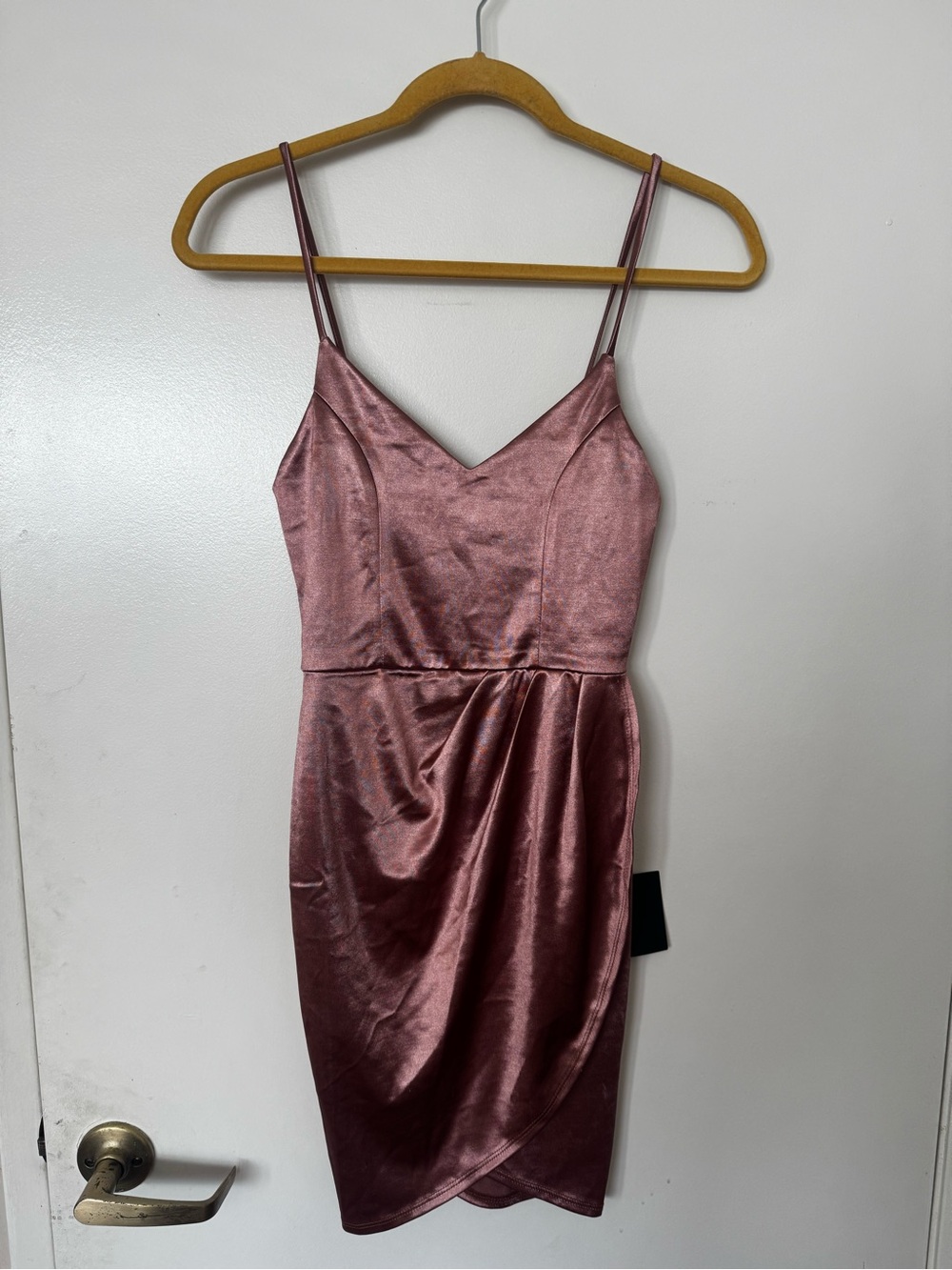 Lulus Mauve Pink Satin Mini Dress Wrap Skirt Size XS NWT